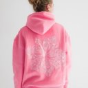 Stay Cozy and Stylish with the Trendy Pink Palm Puff Hoodie