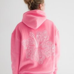 Stay Cozy and Stylish with the Trendy Pink Palm Puff Hoodie