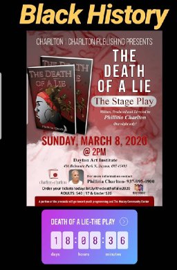 The stage Play "The Death of a Lie" Phillitia Charlton